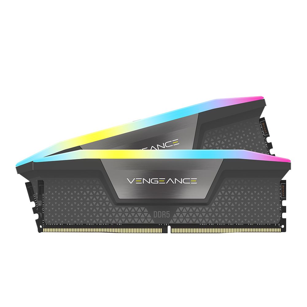 Corsair VENGEANCE RGB 32GB (2 x 16GB) DDR5-6000 PC5-48000 CL38 Dual Channel Desktop Memory Kit CMH32GX5M2B6000Z38 - Gray
